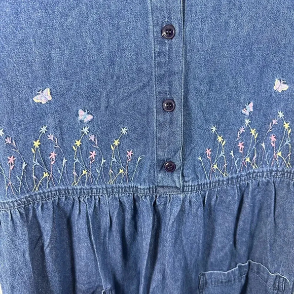 Bonnie Brooks‎ Denim Grandmacore Cottagecore Boho Cottage Prairie Dress Size S - Picture 4 of 4